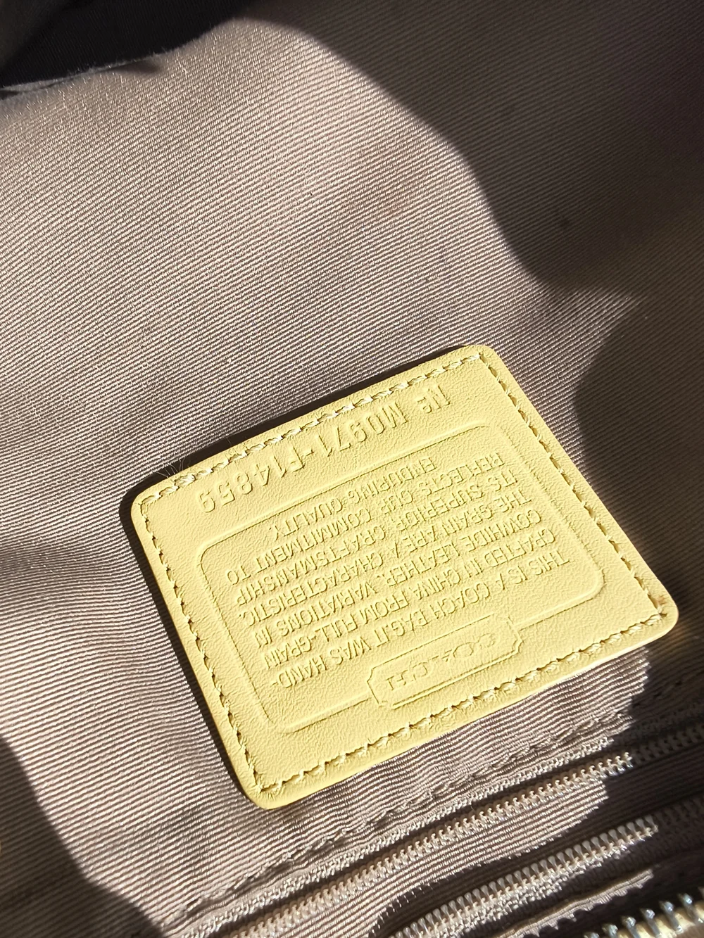 Coach Lemon Yellow Leather Tote with Front Logo Panel - Picture 3 of 9